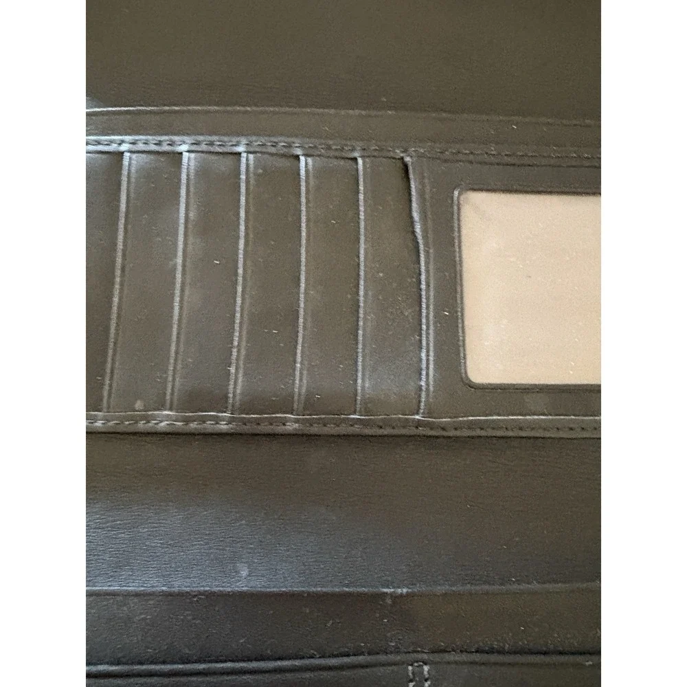 Coach‎ Signature Zip Around Wallet Canvas Leather Trim